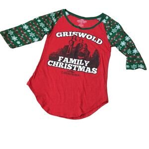 NWT National Lampoon's Christmas Vacation Raglan Tee - Red - Large